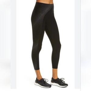 SPANX Women's Every.wear Reflective Print 7/8 Active Leggings In Vry Blk Size S
